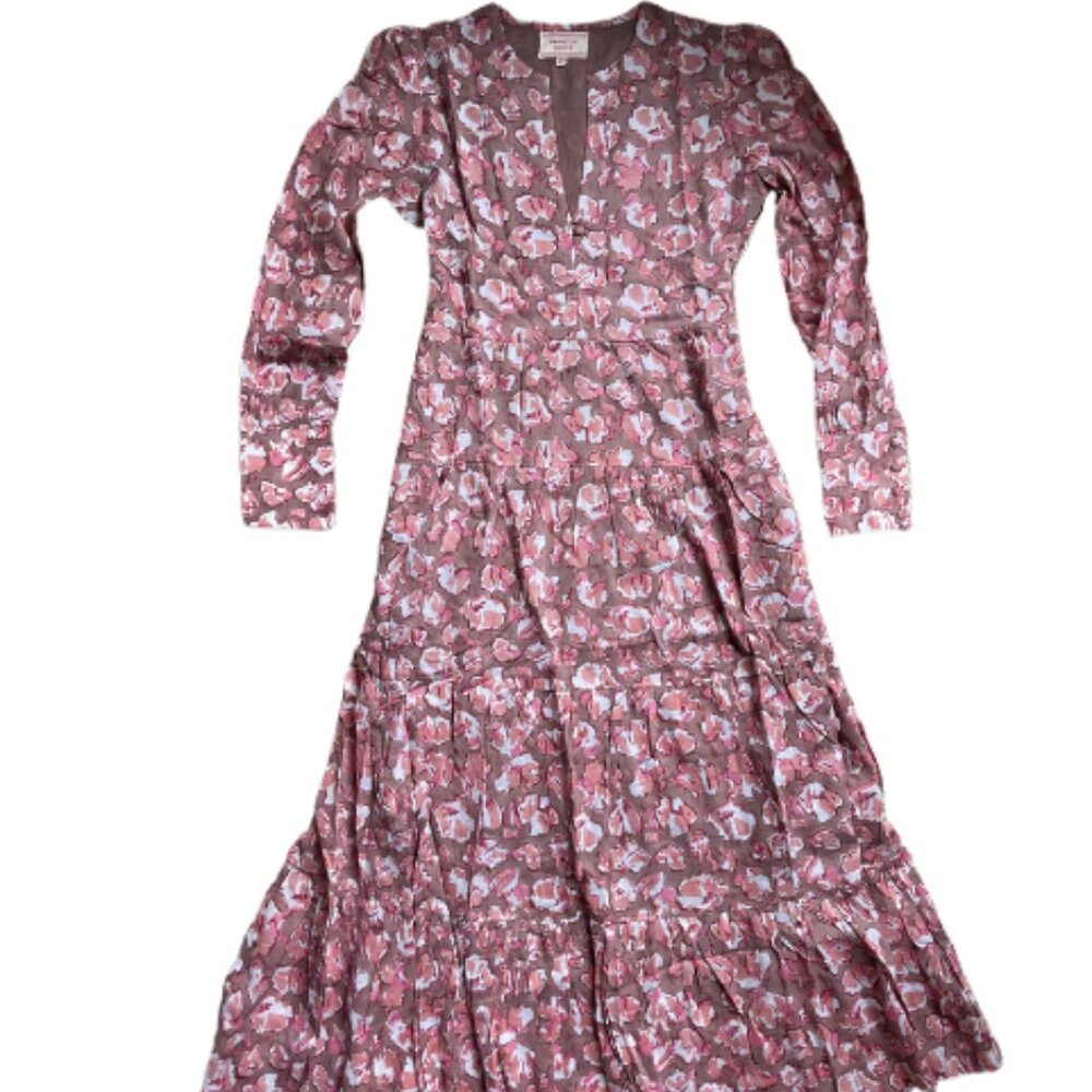 Hampton House Tiered Maxi Dress Sz M Floral Boho Granny Core Prairie Modest